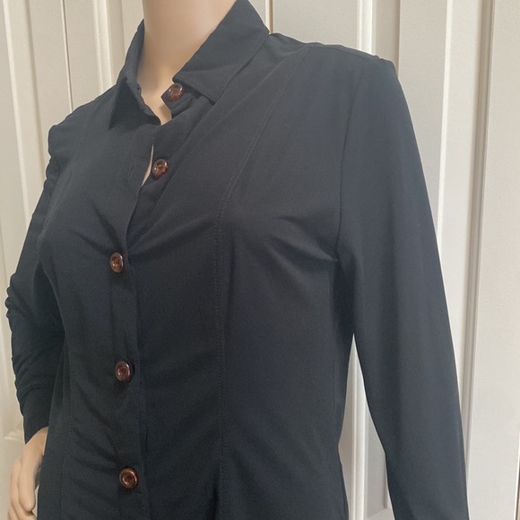 Saks Fifth Avenue Gottex Black Button Front Long Sleeve Size M. - Picture 4 of 11
